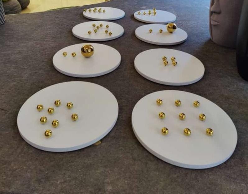 Emerald Orbit Metal Wall Art Set - The Gharnish - A Unit of Satkala Creations