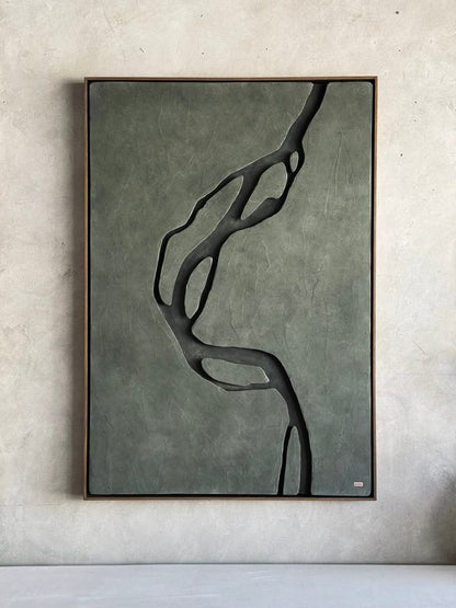 Modern abstract wooden wall art by The Gharnish, featuring sleek, contemporary design for luxury interior decor.
