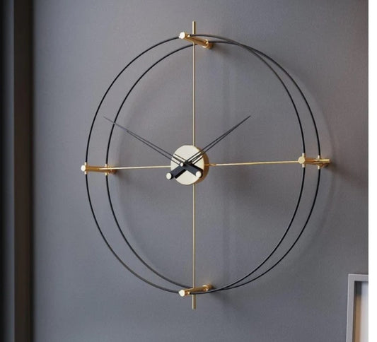 Super Sleek Double Ring Metallic Wall Clock