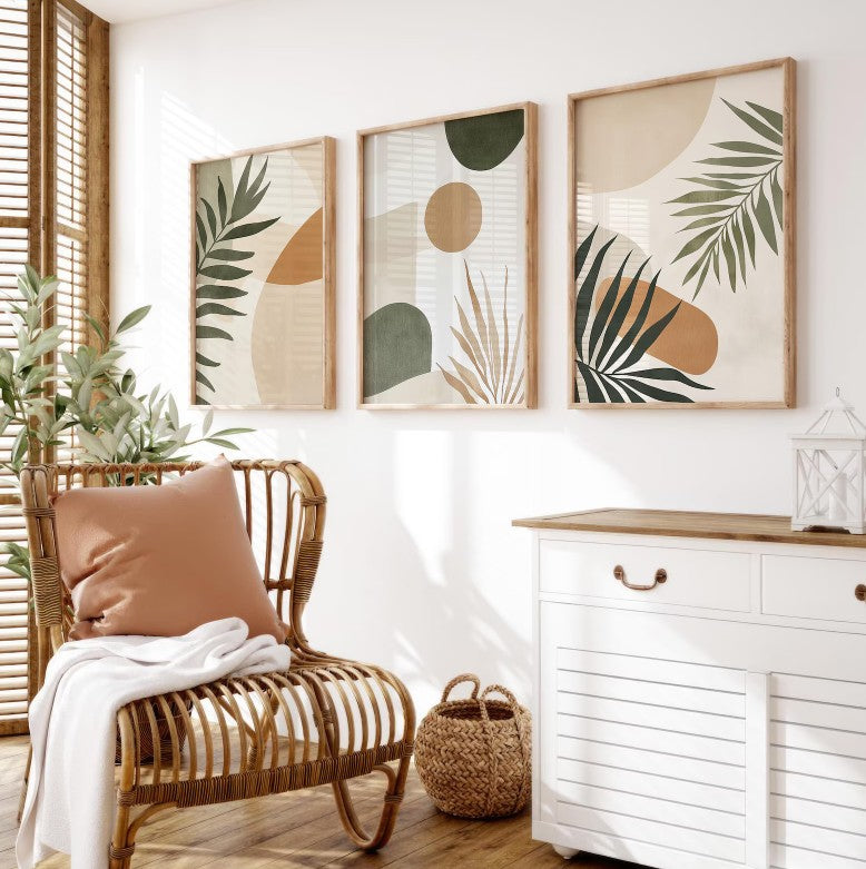 Natural Wooden Frame Canvas Wall Art - The Gharnish - A Unit of Satkala Creations