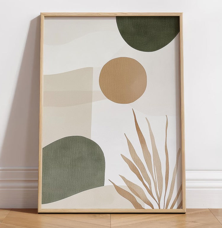 Natural Wooden Frame Canvas Wall Art - The Gharnish - A Unit of Satkala Creations