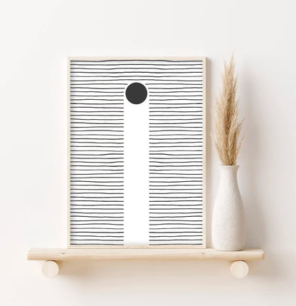 Minimalist Black and White Abstract Scandinavian Geometric Art Set