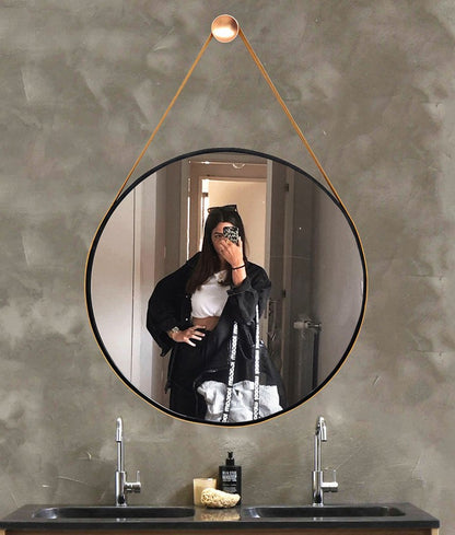 Decorative Hanging Wall Mirror | Black Vanity Mirror for Living Room - The Gharnish - A Unit of Satkala Creations