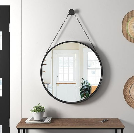 Decorative Hanging Wall Mirror | Black Vanity Mirror for Living Room - The Gharnish - A Unit of Satkala Creations