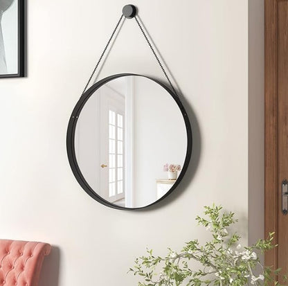 Decorative Hanging Wall Mirror | Black Vanity Mirror for Living Room - The Gharnish - A Unit of Satkala Creations
