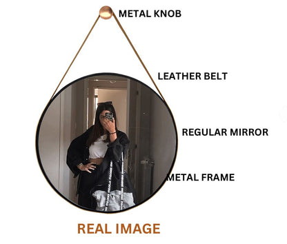 Decorative Hanging Wall Mirror | Black Vanity Mirror for Living Room - The Gharnish - A Unit of Satkala Creations