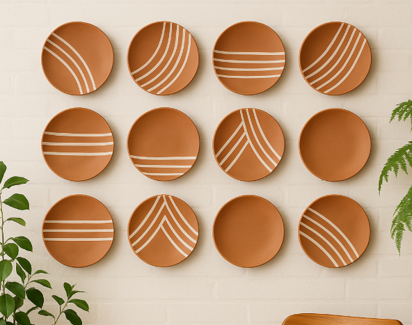 Set of 12 handcrafted Metal wall Plates