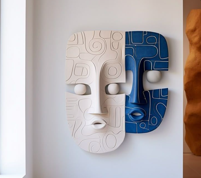 Contemporary Abstract Face Wall Art