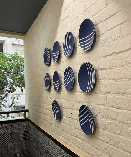 Set of 12 handcrafted Metal wall Plates