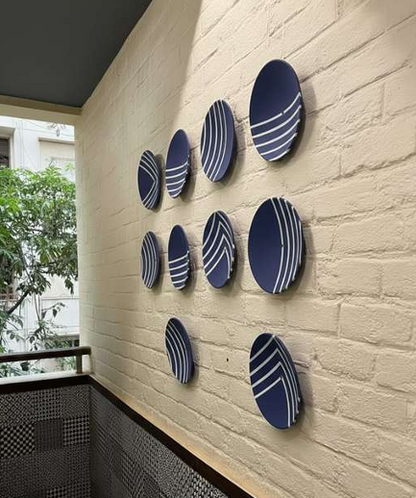 Set of 12 handcrafted Metal wall Plates