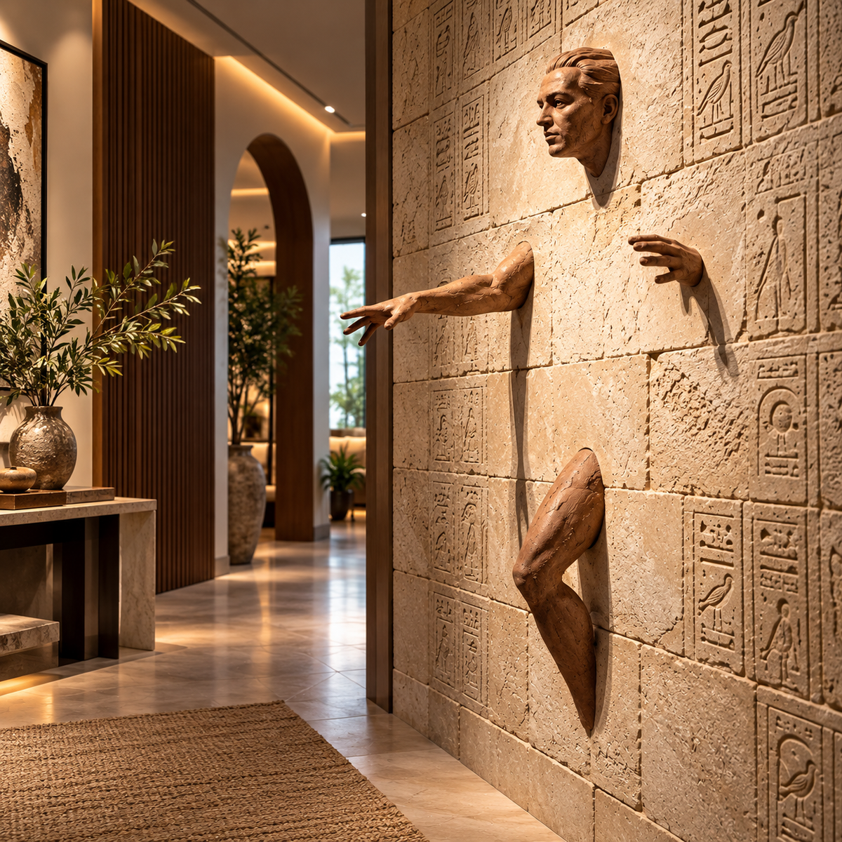 The Awakening, Beyond the wall – Human Figure Sculptural Wall Decor