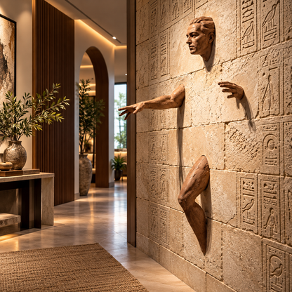 The Awakening, Beyond the wall – Human Figure Sculptural Wall Decor