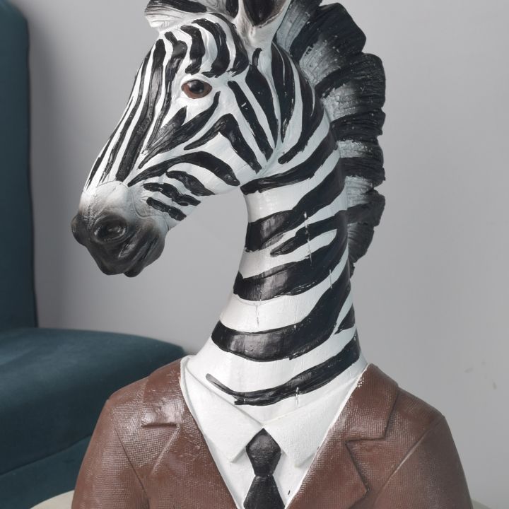 Gentleman Zebra Face Figurine