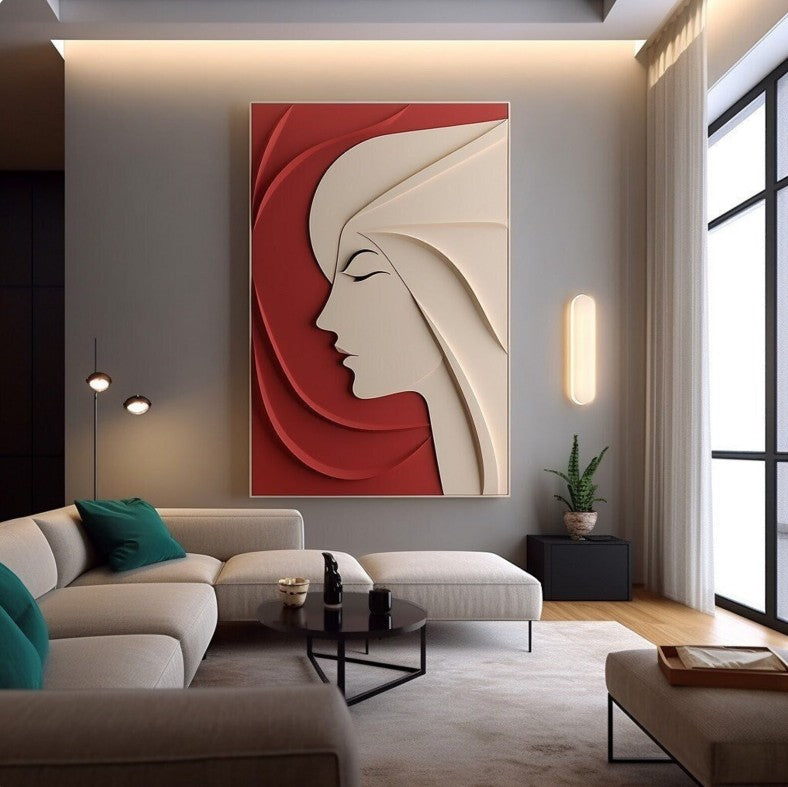 Grace in Silence – Modern 3D Abstract Woman Wall Art - The Gharnish - A Unit of Satkala Creations