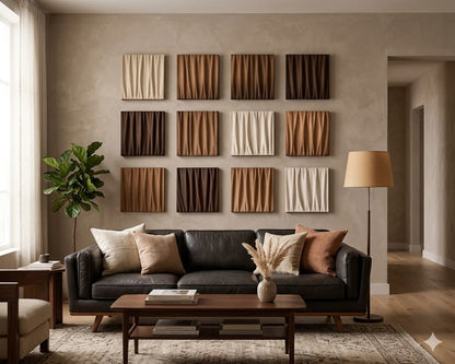 Velvet Waves Wall Art – Luxury Textured Decorative Panel Set