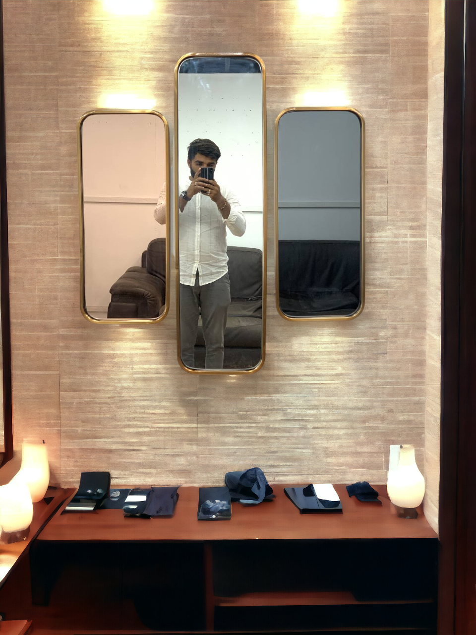 Aurora Arch Harmony Gold Mirror Set - The Gharnish - A Unit of Satkala Creations