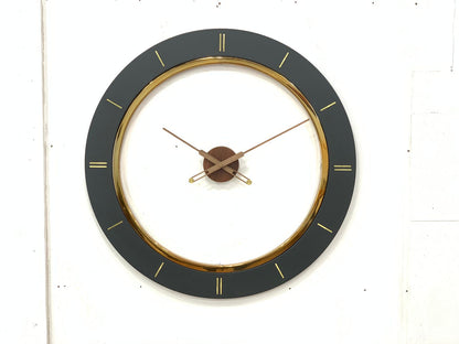 Regal Noir Gold Accent Wall Clock - The Gharnish - A Unit of Satkala Creations