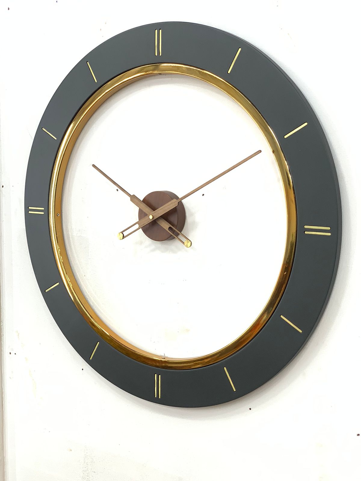 Regal Noir Gold Accent Wall Clock - The Gharnish - A Unit of Satkala Creations