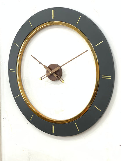 Regal Noir Gold Accent Wall Clock - The Gharnish - A Unit of Satkala Creations