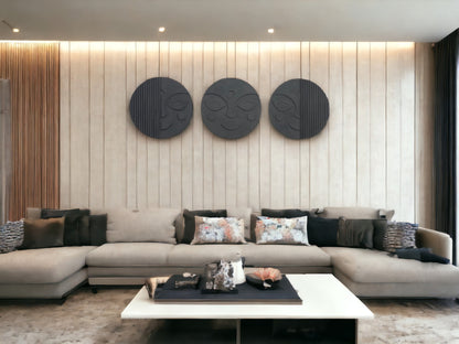 Unique Design Wooden Artpiece Set of 3 - The Gharnish - A Unit of Satkala Creations