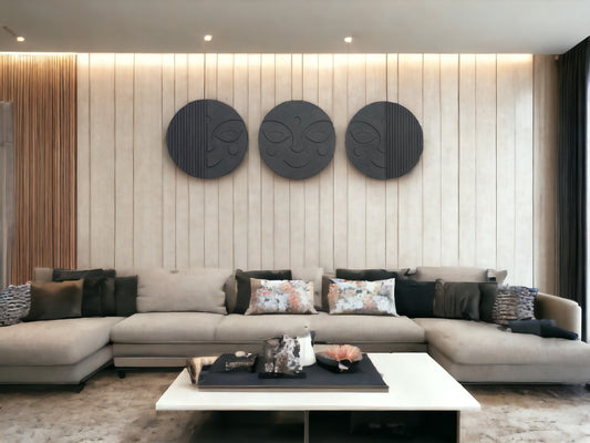 Unique Design Wooden Artpiece Set of 3 - The Gharnish - A Unit of Satkala Creations