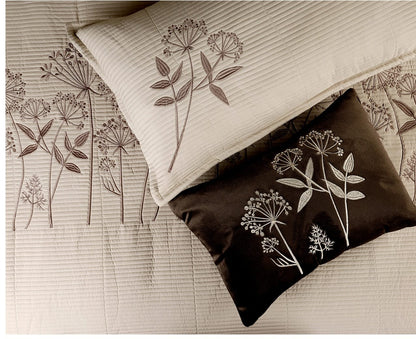 Fern and Petals Quilted Bedding Set of 5