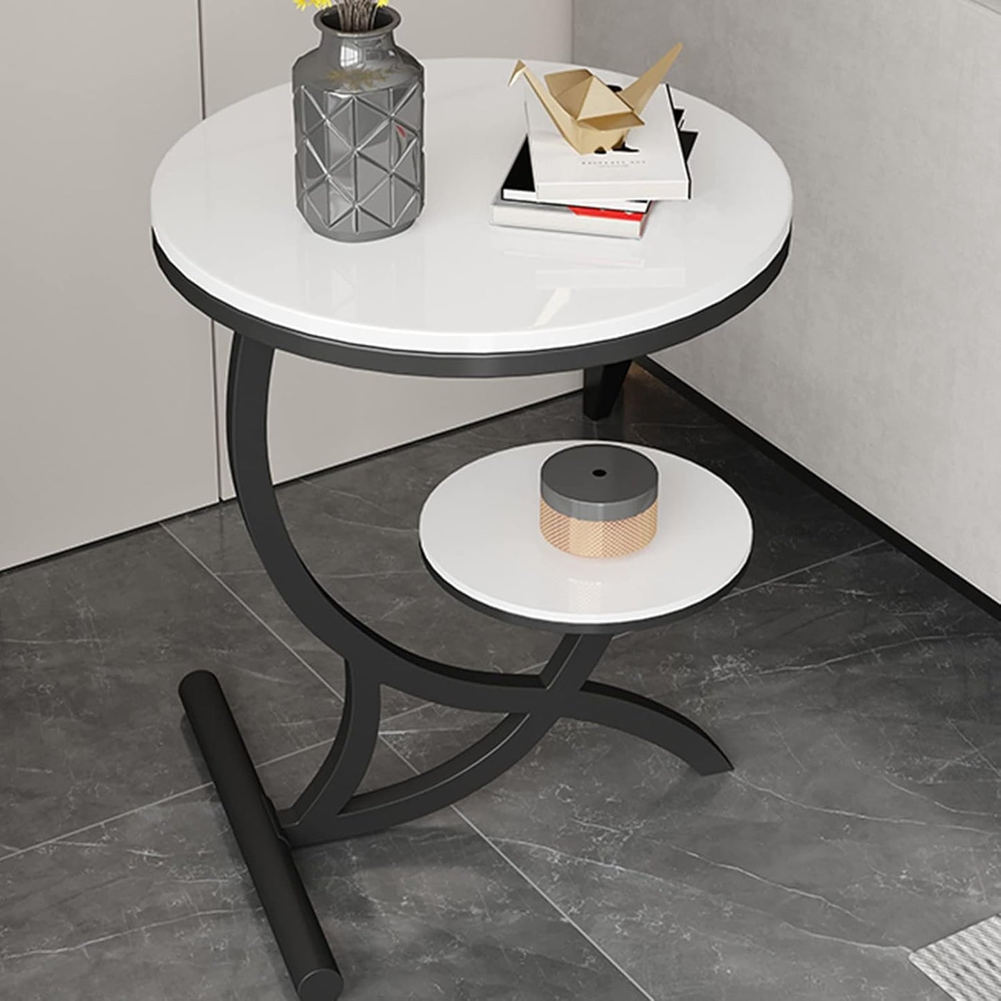 2-Tier Storage Modern Metal Frame Coffee Table - The Gharnish - A Unit of Satkala Creations