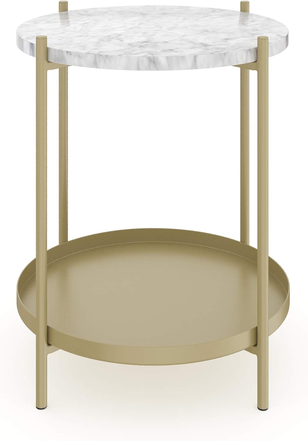 Round Iron side table with stoage space