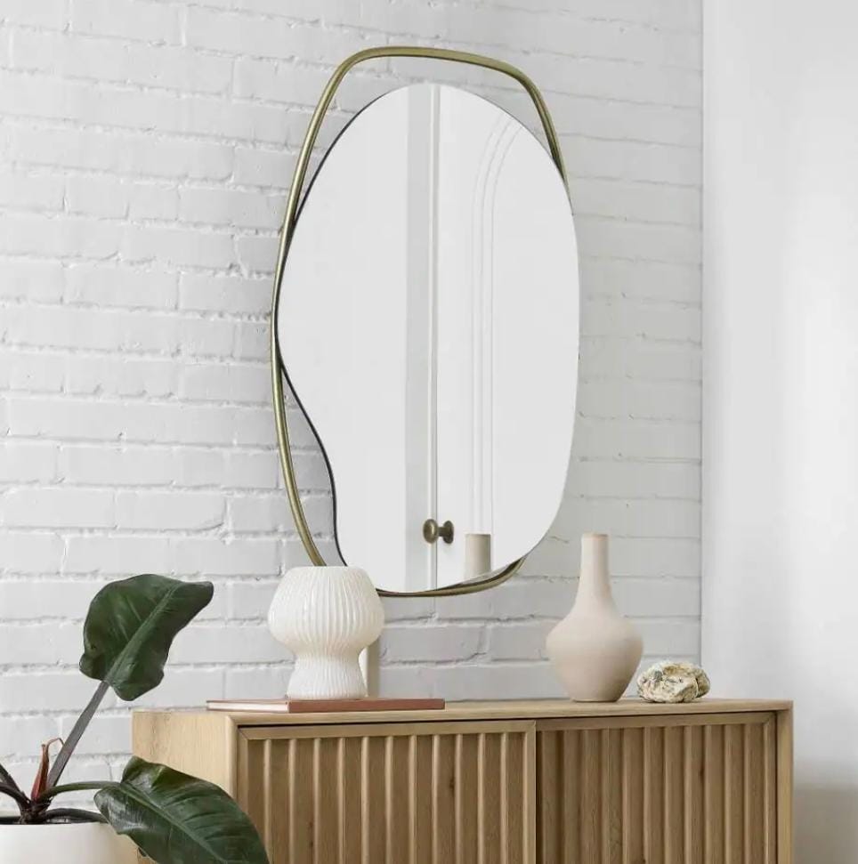 Aura Curve Asymmetrical Wall Mirror - The Gharnish - A Unit of Satkala Creations