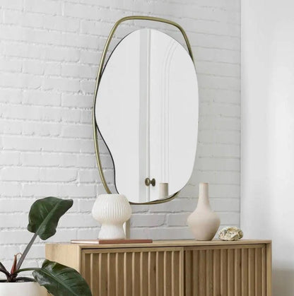 Aura Curve Asymmetrical Wall Mirror - The Gharnish - A Unit of Satkala Creations