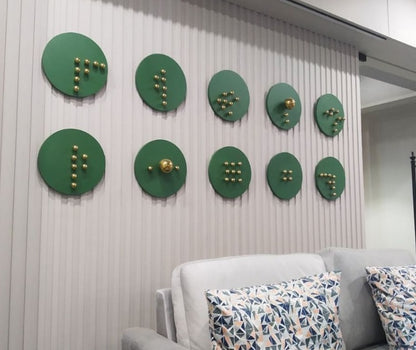 Emerald Orbit Metal Wall Art Set - The Gharnish - A Unit of Satkala Creations
