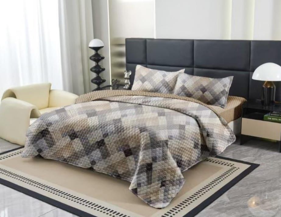 Ultra Premium Quilted  Reversible Cotton Bedcover Set - The Gharnish - A Unit of Satkala Creations