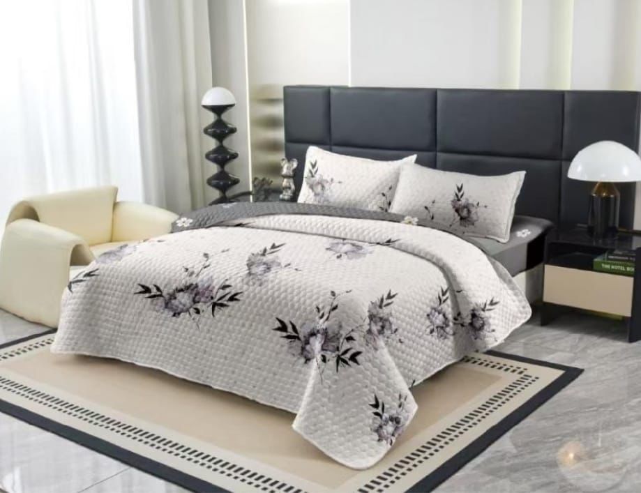 Ultra Premium Quilted  Reversible Cotton Bedcover Set - The Gharnish - A Unit of Satkala Creations