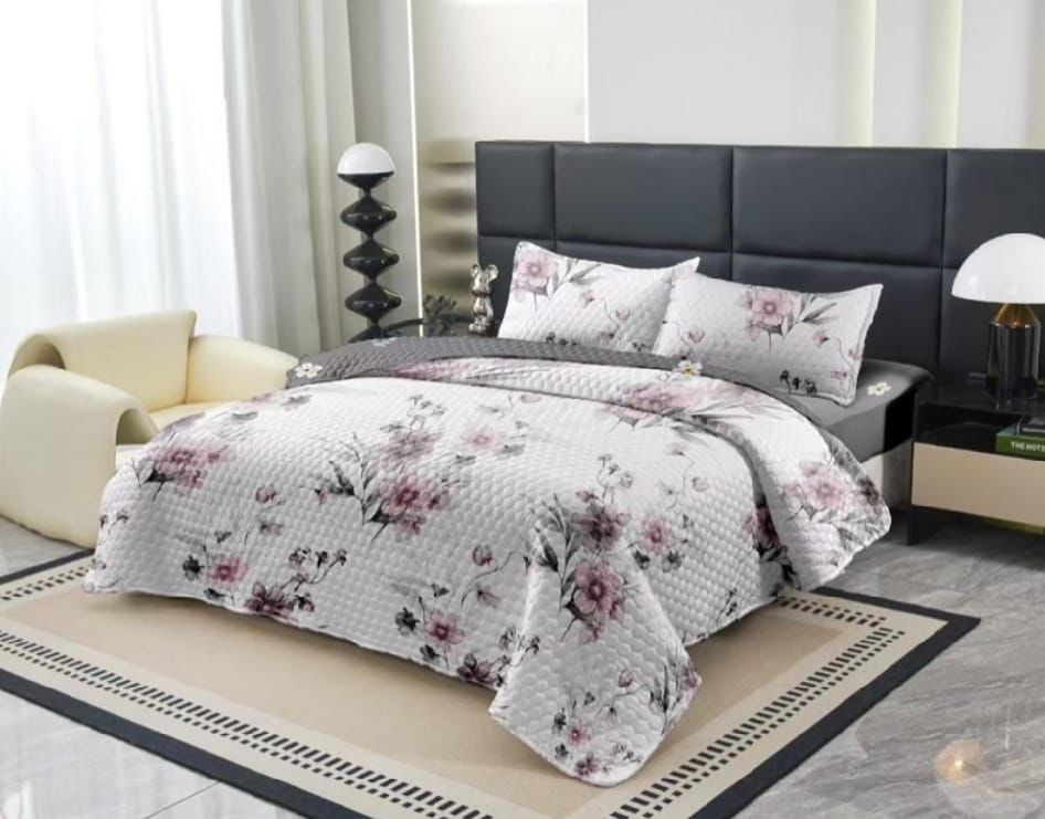 Ultra Premium Quilted  Reversible Cotton Bedcover Set - The Gharnish - A Unit of Satkala Creations