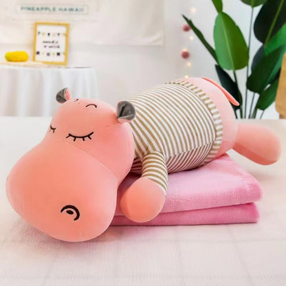 Hippo Super Soft Toy with Blanket Inside – 2 in 1 - The Gharnish - A Unit of Satkala Creations