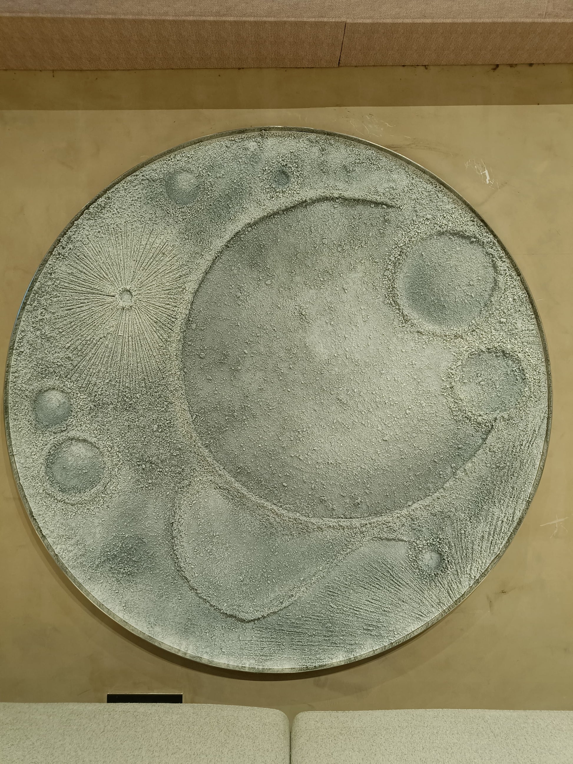 Large Round Textured Moon Inspired Wall Art | Modern 3D Statement Decor - The Gharnish - A Unit of Satkala Creations