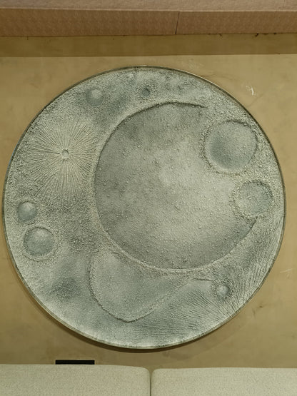 Large Round Textured Moon Inspired Wall Art | Modern 3D Statement Decor - The Gharnish - A Unit of Satkala Creations