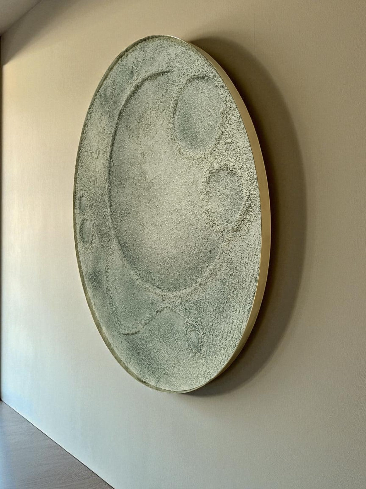 Large Round Textured Moon Inspired Wall Art | Modern 3D Statement Decor - The Gharnish - A Unit of Satkala Creations