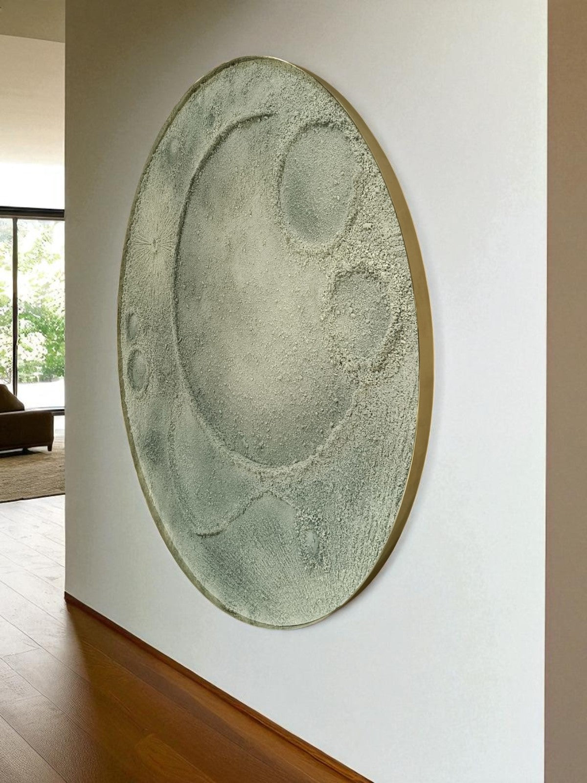 Large Round Textured Moon Inspired Wall Art | Modern 3D Statement Decor - The Gharnish - A Unit of Satkala Creations
