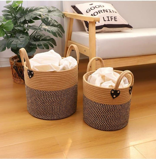 Laundry Basket with handle | Storage Basket Cum Handbag - The Gharnish - A Unit of Satkala Creations