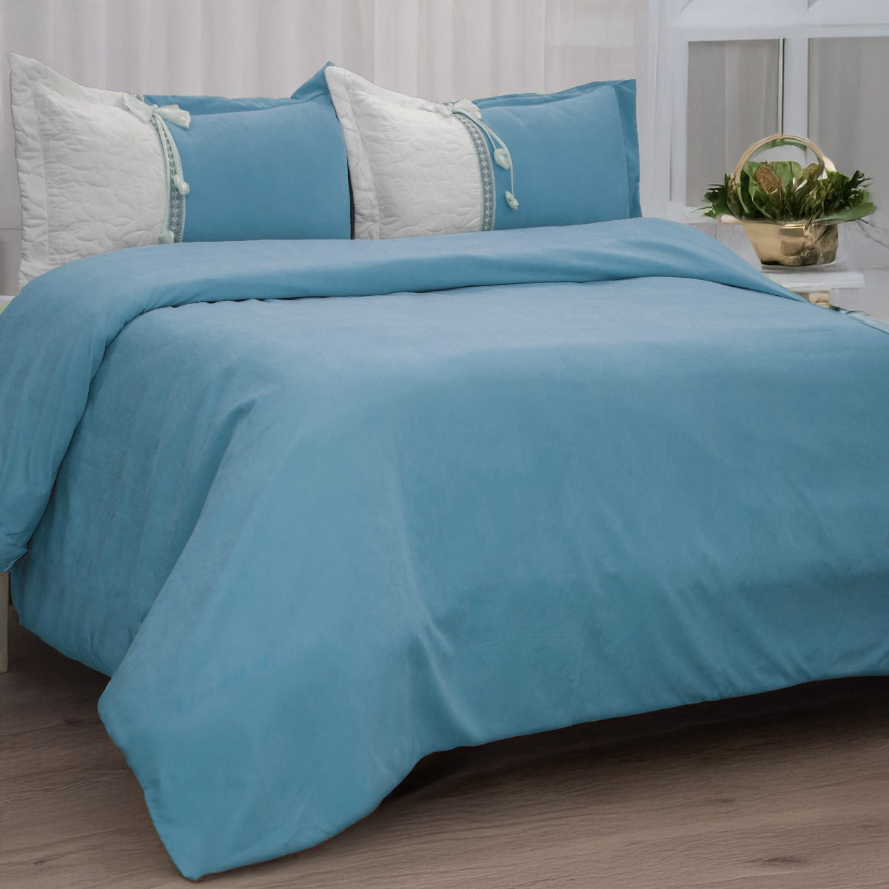 Designer bedding set with Fancy Embroidered Pillows