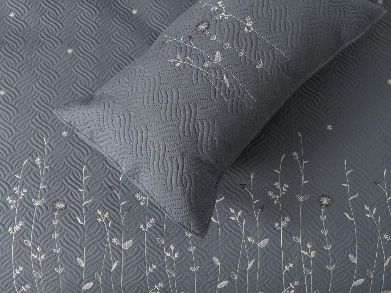 Orion Embroidered Quilted Bedding Set - The Gharnish - A Unit of Satkala Creations