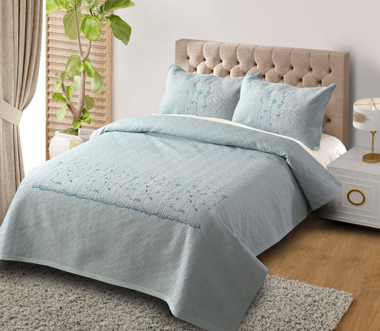 Orion Embroidered Quilted Bedding Set - The Gharnish - A Unit of Satkala Creations