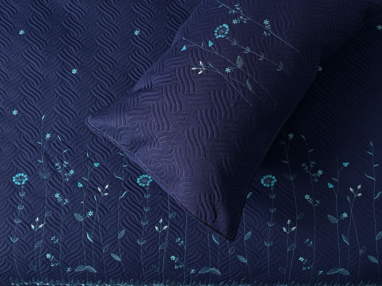 Orion Embroidered Quilted Bedding Set - The Gharnish - A Unit of Satkala Creations