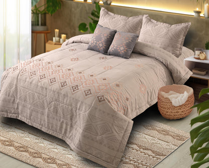 6 Pcs Jewels All Season Quilted Comforter Set - The Gharnish - A Unit of Satkala Creations