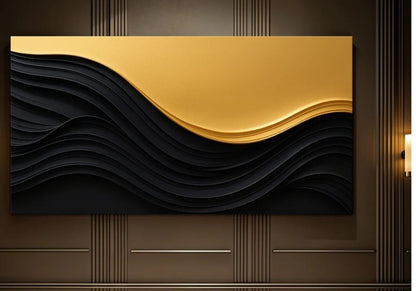 Black and gold wall art living room & office - The Gharnish - A Unit of Satkala Creations