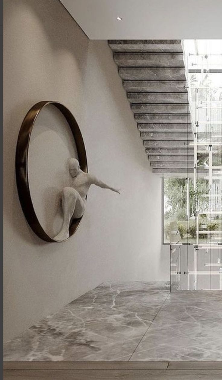 Minimalist abstract resin wall sculpture by The Gharnish, modern wall art with sleek, flowing shapes for stylish interior decor.