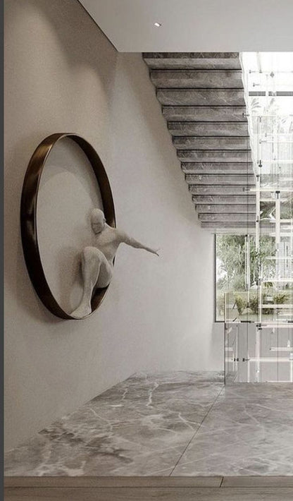 Minimalist abstract resin wall sculpture by The Gharnish, modern wall art with sleek, flowing shapes for stylish interior decor.