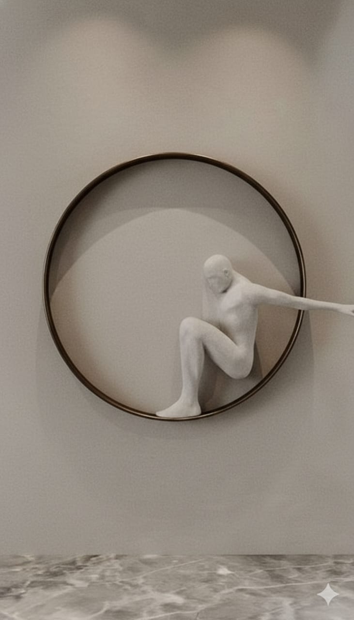 Minimalist abstract resin wall sculpture by The Gharnish, featuring modern, flowing design for contemporary interior decor.