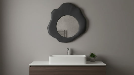 Noir Bloom Sculpted Wall Mirror - The Gharnish - A Unit of Satkala Creations